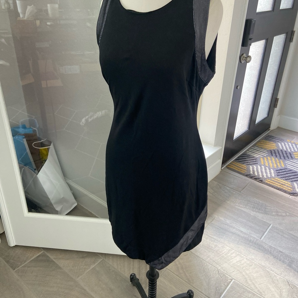Black Mini Sheath Dress with Scoop Neck